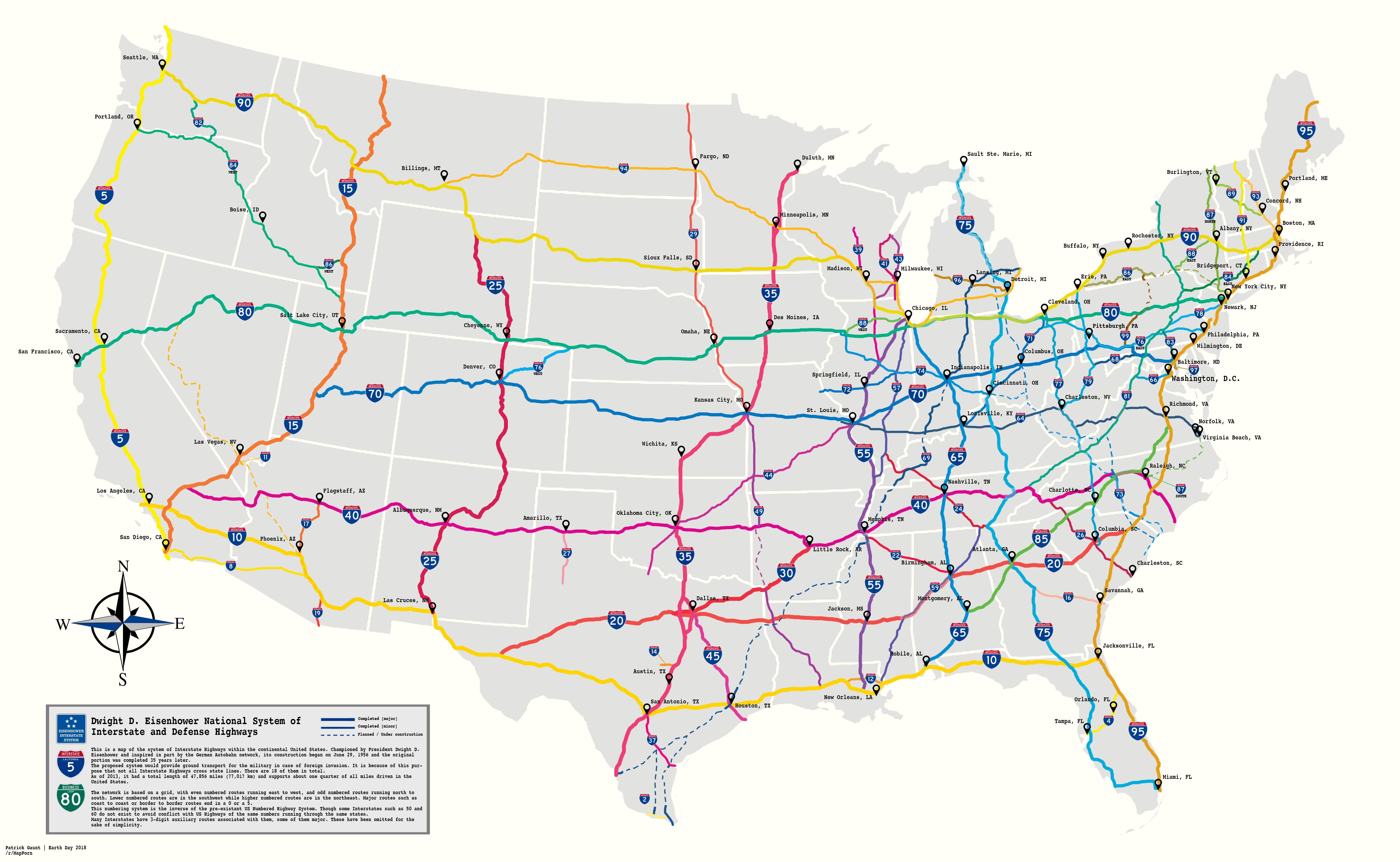 Map of the Highway Network in the US